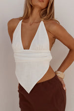 Load image into Gallery viewer, Aurelia Halter Backless Top - White

