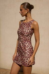 London Mini Dress - Leopard