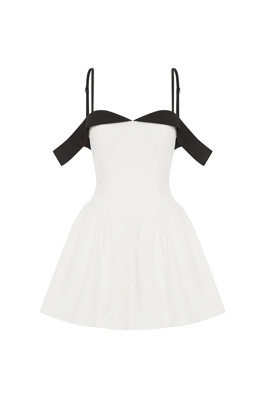 Elise Mini Dress - White/Black