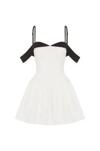 Elise Mini Dress - White/Black