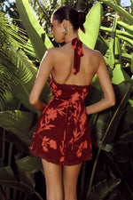 Load image into Gallery viewer, Kimberly Halter Mini Dress - Almina Red
