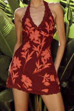 Load image into Gallery viewer, Kimberly Halter Mini Dress - Almina Red
