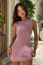 Load image into Gallery viewer, Ariya Sleeveless Mini Dress - Pink Metallic
