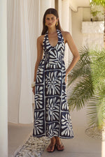 Load image into Gallery viewer, Henrietta Midi Dress - Pirah Navy
