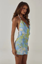 Load image into Gallery viewer, Eilish Halter Mini Dress - Lana Green
