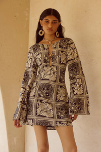 Chantelle Sleeved Mini Dress - Havanna Blue