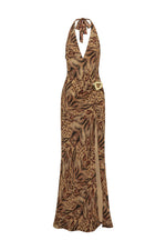 Load image into Gallery viewer, Mabella Halter Maxi Dress - Mendez Brown
