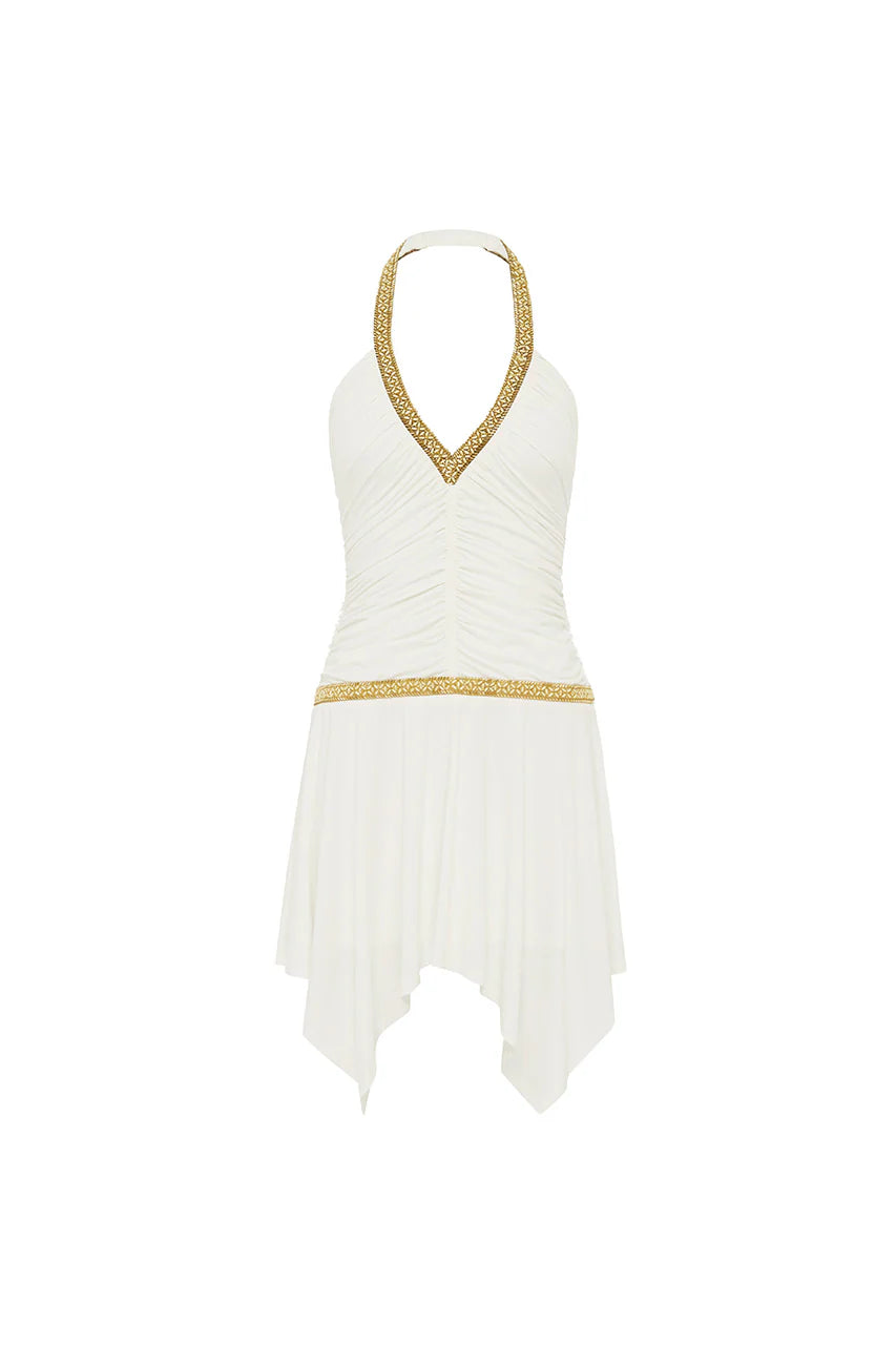 Shae Ruched Mini Dress - White