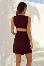 Load image into Gallery viewer, Eden Cut Out Halter Mini Dress - Chocolate
