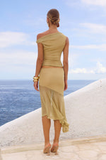 Load image into Gallery viewer, Elaine Flounce Midi Skirt - Gold
