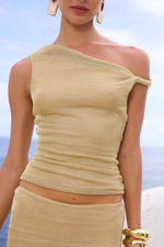 Load image into Gallery viewer, Elaine One Shoulder Top - Gold
