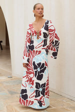 Load image into Gallery viewer, Azure Scoop Neck Maxi Dress - Azure Cream
