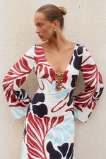 Load image into Gallery viewer, Azure Scoop Neck Maxi Dress - Azure Cream
