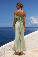 Load image into Gallery viewer, Kadie Off Shoulder Maxi Dress - Key Lime
