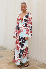 Load image into Gallery viewer, Azure Scoop Neck Maxi Dress - Azure Cream
