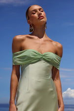 Load image into Gallery viewer, Kadie Off Shoulder Maxi Dress - Key Lime
