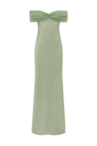 Kadie Off Shoulder Maxi Dress - Key Lime
