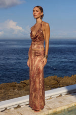 Load image into Gallery viewer, Lotus Maxi Skirt - Tan Viper

