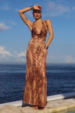 Load image into Gallery viewer, Lotus Maxi Skirt - Tan Viper
