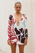Load image into Gallery viewer, Eternity Sleeved Mini Dress - Azure Cream
