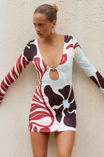 Load image into Gallery viewer, Eternity Sleeved Mini Dress - Azure Cream
