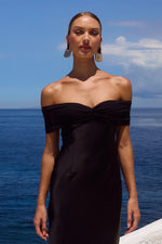 Load image into Gallery viewer, Kadie Off Shoulder Maxi Dress - Black
