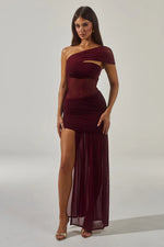 Load image into Gallery viewer, Sorelli One Shoulder Maxi Dress - Plum
