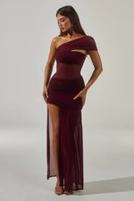Load image into Gallery viewer, Sorelli One Shoulder Maxi Dress - Plum
