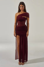 Load image into Gallery viewer, Sorelli One Shoulder Maxi Dress - Plum
