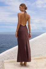 Load image into Gallery viewer, Shae Halter Maxi Dress - Bitter Chocolate
