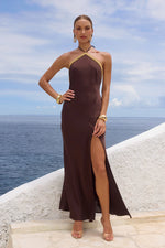 Load image into Gallery viewer, Shae Halter Maxi Dress - Bitter Chocolate
