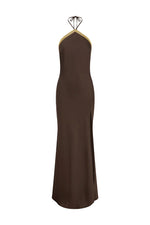 Load image into Gallery viewer, Shae Halter Maxi Dress - Bitter Chocolate
