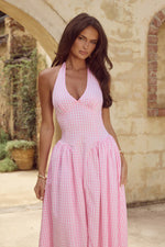 Load image into Gallery viewer, Alicia Midi Dress - Pink Gingham
