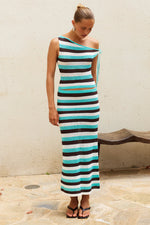 Load image into Gallery viewer, Hazel Low Waisted Knit Mini Skirt - Aqua Multi
