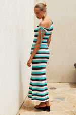 Load image into Gallery viewer, Hazel Low Waisted Knit Mini Skirt - Aqua Multi
