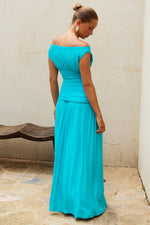 Load image into Gallery viewer, Iva Off Shoulder Maxi Dress - Turquoise
