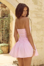 Load image into Gallery viewer, Sillian Mini Dress - Pink Gingham
