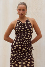 Load image into Gallery viewer, Salma Peplum Halter Top - Salma Spots
