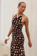 Load image into Gallery viewer, Salma Peplum Halter Top - Salma Spots
