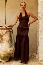 Load image into Gallery viewer, Nyra Low Waist Maxi Skirt - Chocolate
