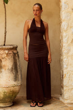Load image into Gallery viewer, Nyra Low Waist Maxi Skirt - Chocolate
