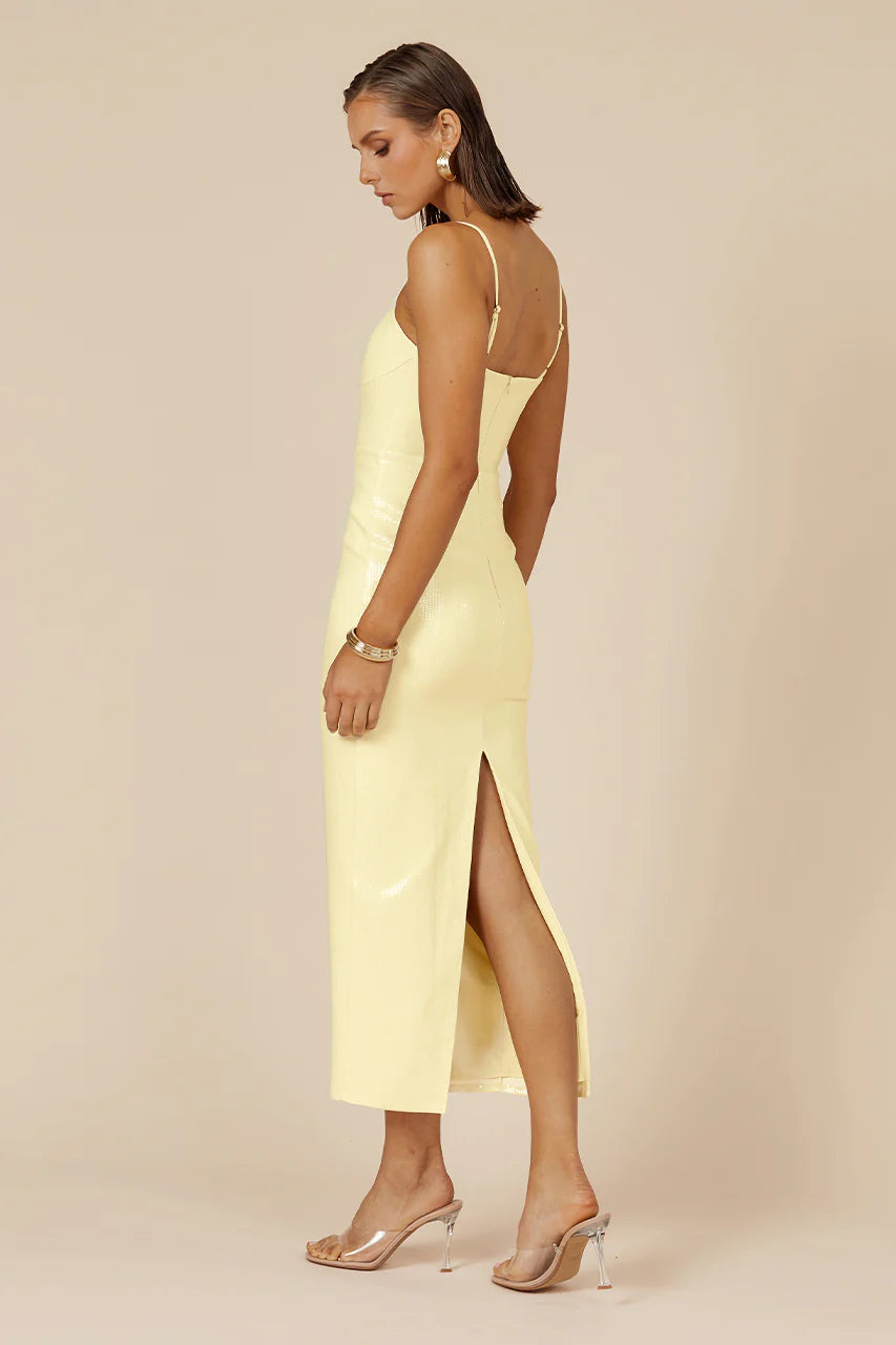 Benito Midi Dress - Lemon