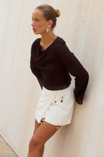 Load image into Gallery viewer, Dia Mini Wrap Skirt - White
