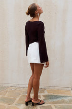 Load image into Gallery viewer, Dia Mini Wrap Skirt - White
