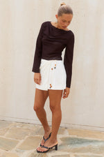 Load image into Gallery viewer, Dia Mini Wrap Skirt - White
