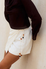 Load image into Gallery viewer, Dia Mini Wrap Skirt - White
