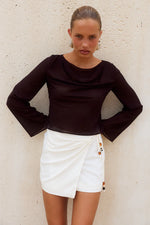 Load image into Gallery viewer, Dia Mini Wrap Skirt - White
