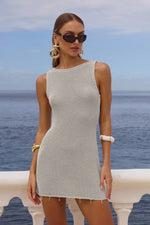 Load image into Gallery viewer, Ariya Sleeveless Mini Dress - Silver Metallic

