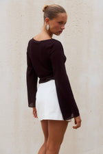 Load image into Gallery viewer, Luciana Boat Neck Long Sleeve Top - Chocolate
