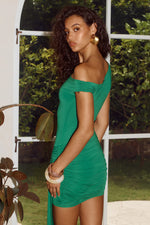 Load image into Gallery viewer, Sarah One Shoulder Mini Dress - Green
